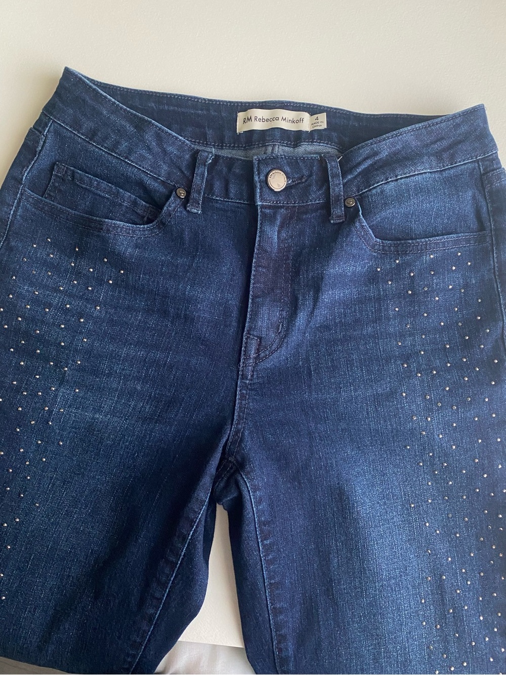 ***PRICE DROP*** Rebecca Minkoff Navy Skinny Jeans with Silver Studs 4